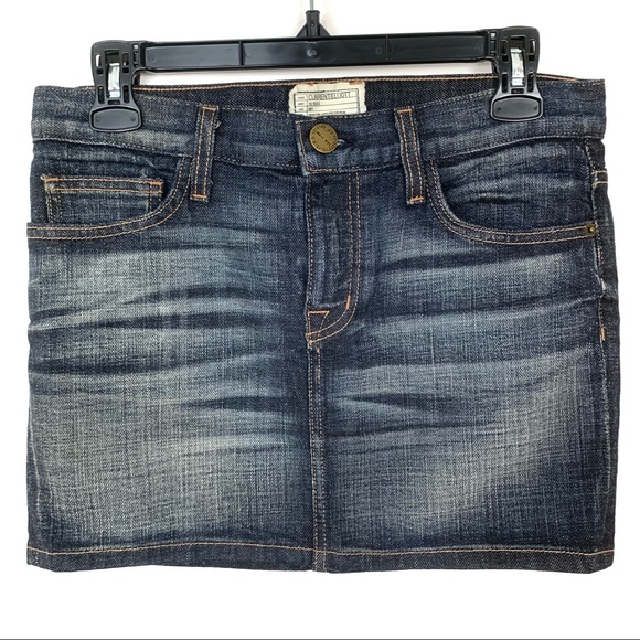 CURRENT/ELLIOTT 5 Pocket Denim Mini Skirt Indigo Sun Size 26 Y2K Retro - Picture 1 of 8
